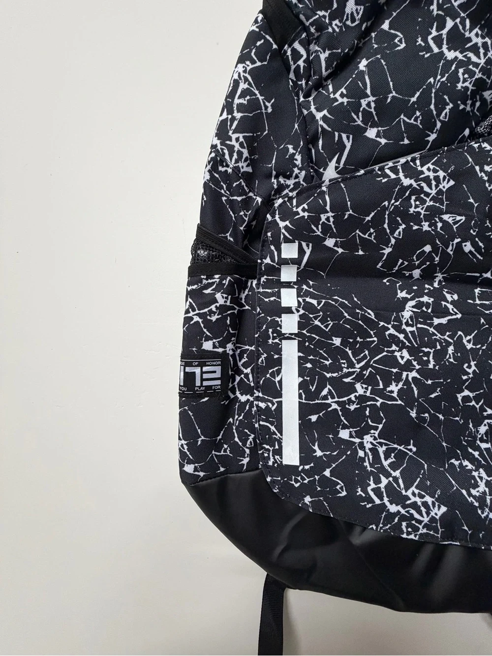 Marble-Pattern Black Men's Backpack